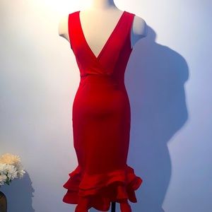 Ruffled hem evening gown